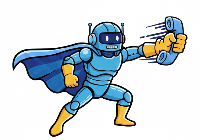 KI-Roboter fliegt mit Telefon