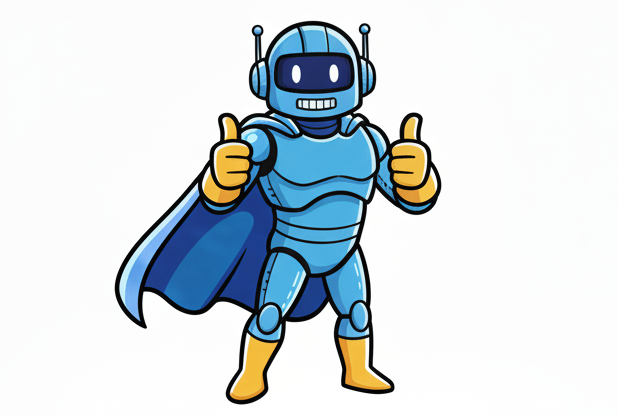 KI-Roboter gibt Daumen hoch